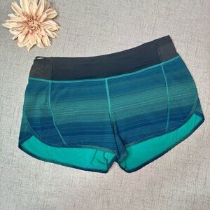 Lululemon Real Quick High Rise Athletic Shorts Simply Radiant Hunter Green Black